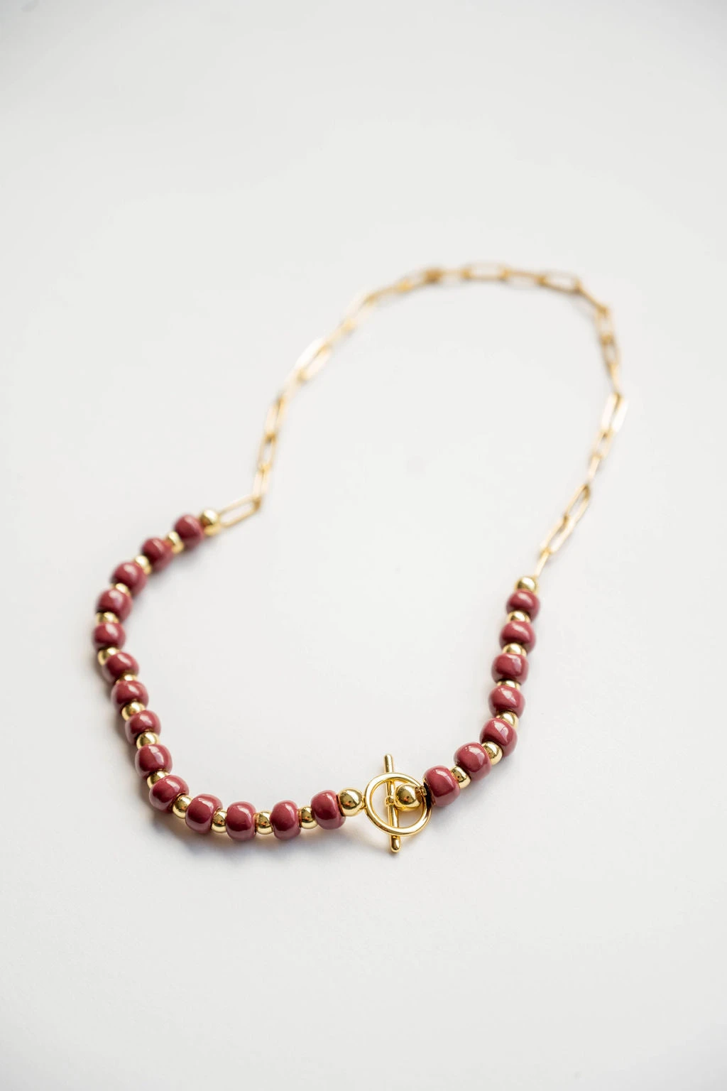 Bel Koz Simple Clay Bead Toggle Necklace 2 Bel Koz Simple Clay Bead Toggle Necklace - Image 2