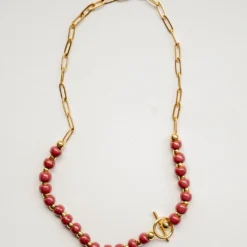 Bel Koz Simple Clay Bead Toggle Necklace