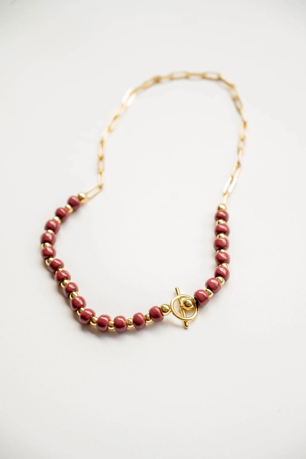 Bel Koz Simple Clay Bead Toggle Necklace 16 Bel Koz Simple Clay Bead Toggle Necklace - Image 16