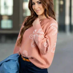 Retro Floral Sweater -Women's Clothing Store untitled 4255