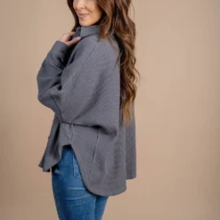 Thermal Oversized Shacket -Women's Clothing Store untitled 4322