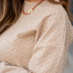 Textured Geo Solid Trim Sweatshirt -Women's Clothing Store untitled 4336 90f0bf08 ebae 437f aa87 4234fdfb415a