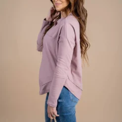 Raw Stitched Button Accented Tee -Women's Clothing Store untitled 4342