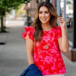 Floral Ruched Ruffle Trim Blouse -Women's Clothing Store untitled 4342 a74e78d8 98c6 4dde b64b 3c8b7902fe24