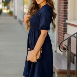 Ruched Top Babydoll Dress -Women's Clothing Store untitled 4345