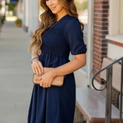 Ruched Top Babydoll Dress -Women's Clothing Store untitled 4359