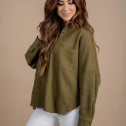 Thermal Oversized Shacket -Women's Clothing Store untitled 4380