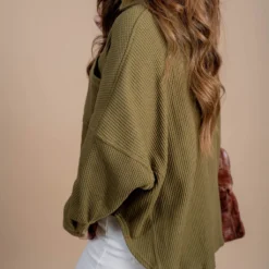 Thermal Oversized Shacket -Women's Clothing Store untitled 4391