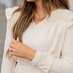 Ruched Shoulder Flutter Trim Dress -Women's Clothing Store untitled 4409 ffb5d85c 5c76 4dd9 b0cb e9caf911eb07