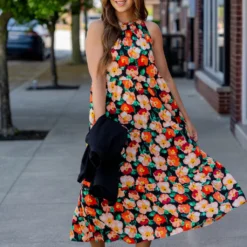 Painted Colorful Floral Tiered Maxi Dress 16 Painted Colorful Floral Tiered Maxi Dress -Women's Clothing Store untitled 4446
