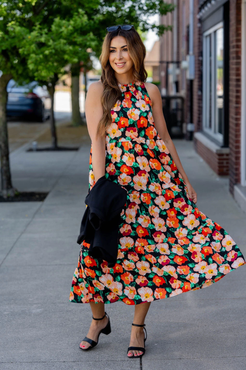 Painted Colorful Floral Tiered Maxi Dress 5 Painted Colorful Floral Tiered Maxi Dress - Image 5