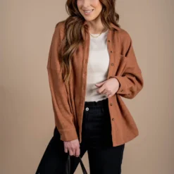 Thermal Oversized Shacket -Women's Clothing Store untitled 4453