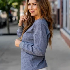 Textured Geo Solid Trim Sweatshirt -Women's Clothing Store untitled 4465 bf06674a 5065 4775 83c9 011e6474065f