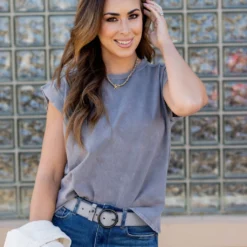 Rib Accented Vintage Washed Tee -Women's Clothing Store untitled 4465 f70dd3ff 3764 4f0e 9640 16256a4355f0