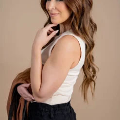 Lightly Ribbed Basic Tank -Women's Clothing Store untitled 4475