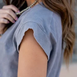 Rib Accented Vintage Washed Tee -Women's Clothing Store untitled 4477 46f673b4 38d6 42c7 9fb1 0ba559494d14