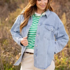 Light Acid Washed Denim Shacket -Women's Clothing Store untitled 4534 0e6fe65b 0033 4327 b6bf d540be839f02