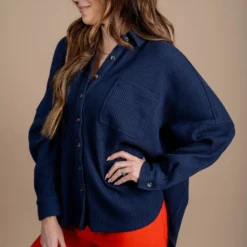 Thermal Oversized Shacket -Women's Clothing Store untitled 4545