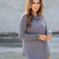 So Soft Ribbed Sleeve Cowl Neck -Women's Clothing Store untitled 4558 7cce43f9 a032 40c7 bb90 f50eabc5ed4f