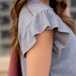 Vintage Washed Ribbed Trim Tee -Women's Clothing Store untitled 4605 14d5b635 1f69 47f9 adcd cd9f84496d36