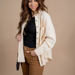 Thermal Oversized Shacket -Women's Clothing Store untitled 4613