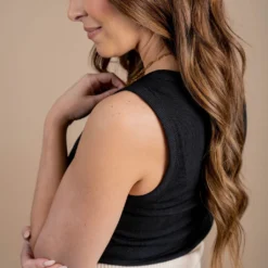 Lightly Ribbed Basic Tank -Women's Clothing Store untitled 4630