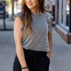 Ribbed Double Flutter Sleeve Tee -Women's Clothing Store untitled 4650 d8fb09de d375 4392 96f4 c4a581ff50c5