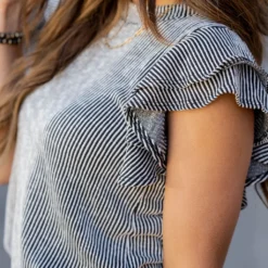 Ribbed Double Flutter Sleeve Tee -Women's Clothing Store untitled 4655 c4e350c2 0ed0 439e a766 2dae53a99a3c