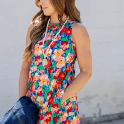 Painted Colorful Floral Tiered Maxi Dress 21 Painted Colorful Floral Tiered Maxi Dress -Women's Clothing Store untitled 4683