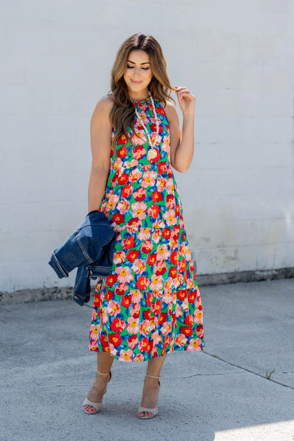 Painted Colorful Floral Tiered Maxi Dress 12 Painted Colorful Floral Tiered Maxi Dress - Image 12