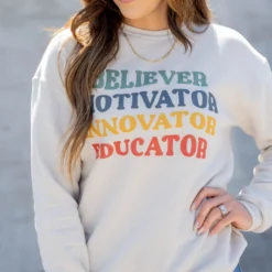 Educator Graphic Crewneck 9 Educator Graphic Crewneck -Women's Clothing Store untitled 4727