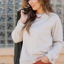 Subtle Textured Crewneck Sweatshirt -Women's Clothing Store untitled 4733 a5ce7992 4976 4eee adc2 6f479c2623bc