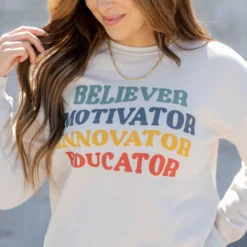 Educator Graphic Crewneck 13 Educator Graphic Crewneck -Women's Clothing Store untitled 4734