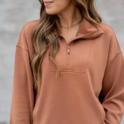 Everyday Quarter Zip Pullover -Women's Clothing Store untitled 4736