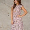 Vintage Blooms Cinched Accented Dress