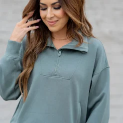 Everyday Quarter Zip Pullover -Women's Clothing Store untitled 4775