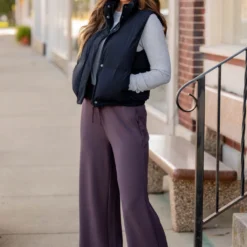 Side Slit Relaxed Pants -Women's Clothing Store untitled 4831