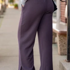 Side Slit Relaxed Pants -Women's Clothing Store untitled 4855