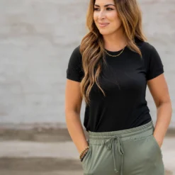 Thin Ribbed Trim Tee -Women's Clothing Store untitled 4880 9e076e3a 5730 4020 a7b6 90388845cad0