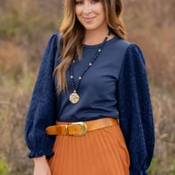 Woven Sleeve Solid Body Blouse -Women's Clothing Store untitled 4921 87fdd5a8 0318 4dc3 814b a54339155261