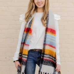 Brilliant Mixed Lines Scarf -Women's Clothing Store untitled 4972