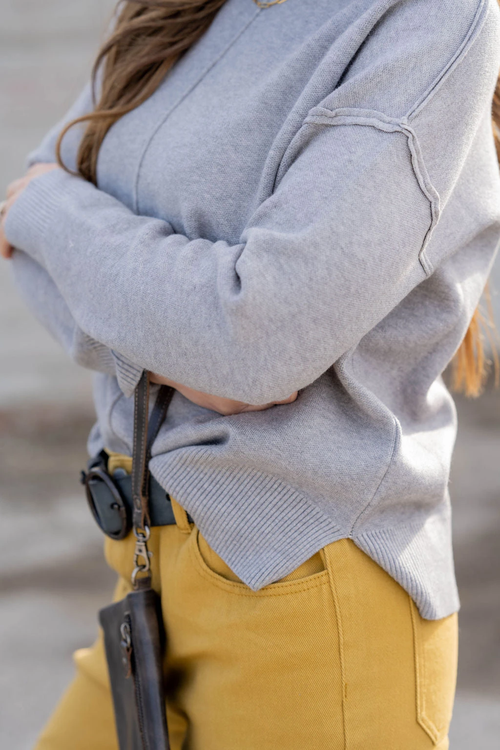 Stitch Accented Side Slit Sweater 16 Stitch Accented Side Slit Sweater - Image 16