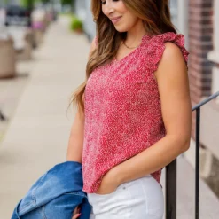 Spotted Ruched Ruffle Trim Tank 29 Spotted Ruched Ruffle Trim Tank -Women's Clothing Store untitled 5031 650d8f87 5a4f 4f77 8af0 f16cd3c138bb