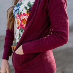 Waffled Two Pocket Cardigan -Women's Clothing Store untitled 5068 3c205abf c25c 4be9 93f9 f5a60e41403c