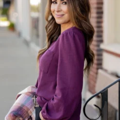 Waffled Balloon Sleeve Tee -Women's Clothing Store untitled 5076 1da3f08c 2d1a 4229 a8ab 3661e0cdda99