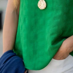 Subtle Plaid Ruffle Trim Tank -Women's Clothing Store untitled 5112