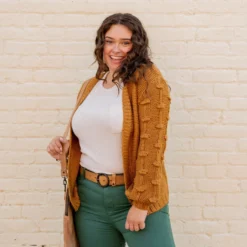 Knitted Detailed Sleeve Cardigan