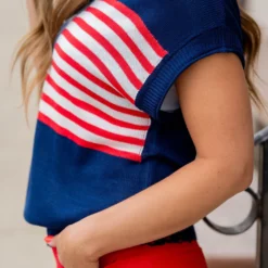 Distressed American Flag Short Sleeve Sweater -Women's Clothing Store untitled 5122 0024beb7 b830 4040 af03 6365f6cfed0e