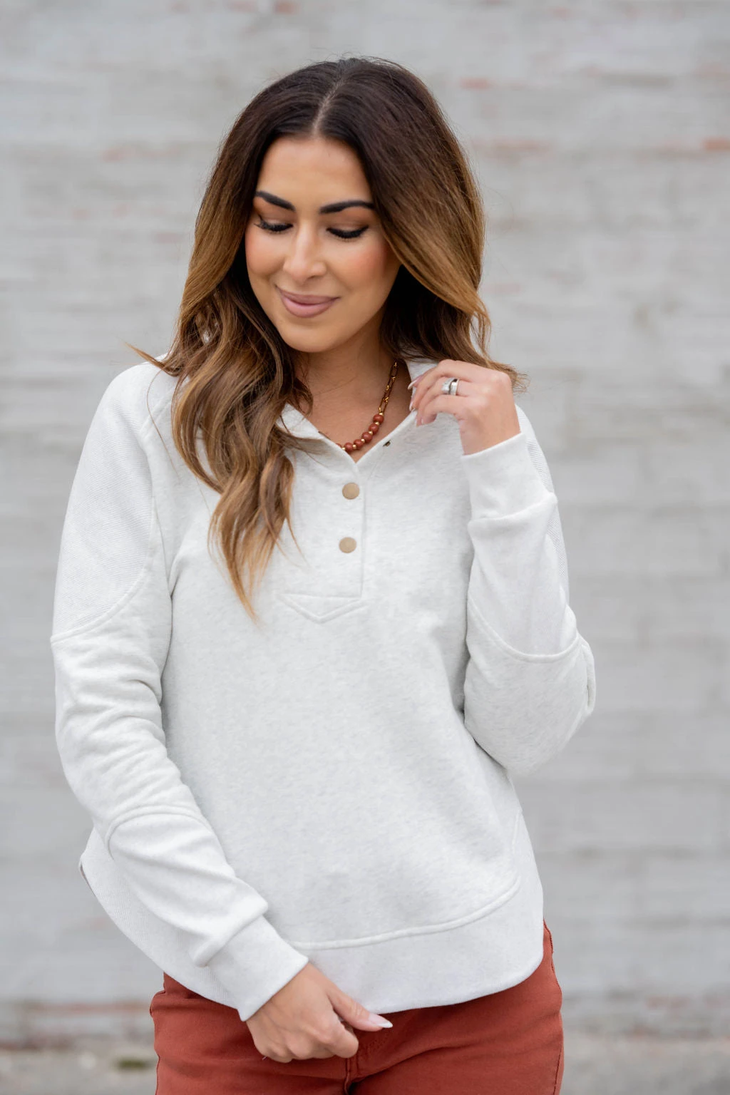 Side Slit Rib Accented Pullover 1 Side Slit Rib Accented Pullover