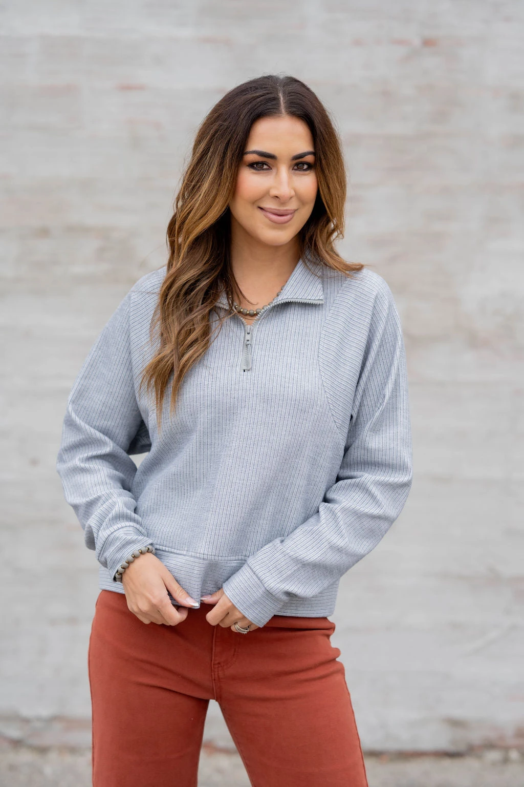 Mixed Textured Stripes Pullover 2 Mixed Textured Stripes Pullover - Image 2